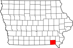 Map of Iowa highlighting Van Buren County.svg
