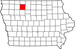 Map of Iowa highlighting Palo Alto County.svg
