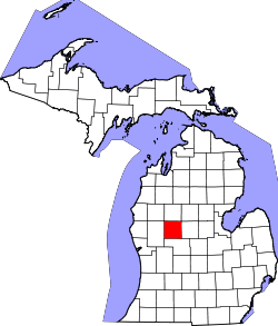 Map of Michigan highlighting Mecosta County.svg