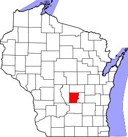 Map of Wisconsin highlighting Marquette County.svg