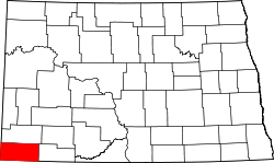 Map of North Dakota highlighting Bowman County.svg