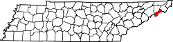 Map of Tennessee highlighting Unicoi County.svg