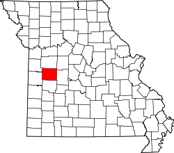 Map of Missouri highlighting Henry County.svg