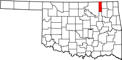 Map of Oklahoma highlighting Washington County.svg