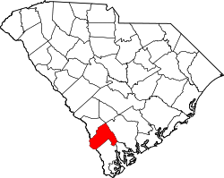 Map of South Carolina highlighting Hampton County.svg
