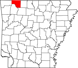 Map of Arkansas highlighting Carroll County.svg