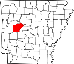 Map of Arkansas highlighting Yell County.svg