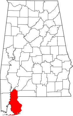 Map of Alabama highlighting Baldwin County.svg
