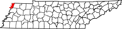 Map of Tennessee highlighting Lake County.svg