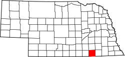 Map of Nebraska highlighting Thayer County.svg