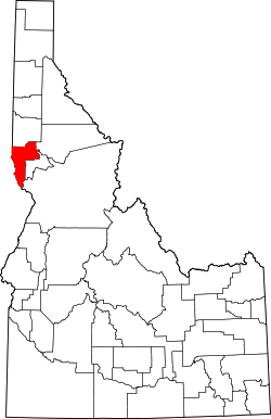 Map of Idaho highlighting Nez Perce County.svg