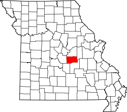 Map of Missouri highlighting Maries County.svg