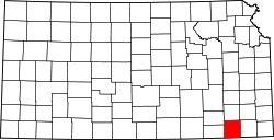 Map of Kansas highlighting Montgomery County.svg