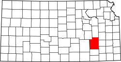Map of Kansas highlighting Greenwood County.svg