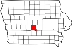 Map of Iowa highlighting Polk County.svg