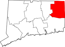Map of Connecticut highlighting Windham County.svg