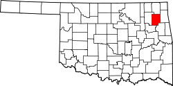 Map of Oklahoma highlighting Mayes County.svg