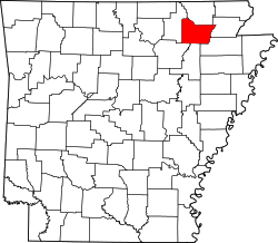Map of Arkansas highlighting Lawrence County.svg